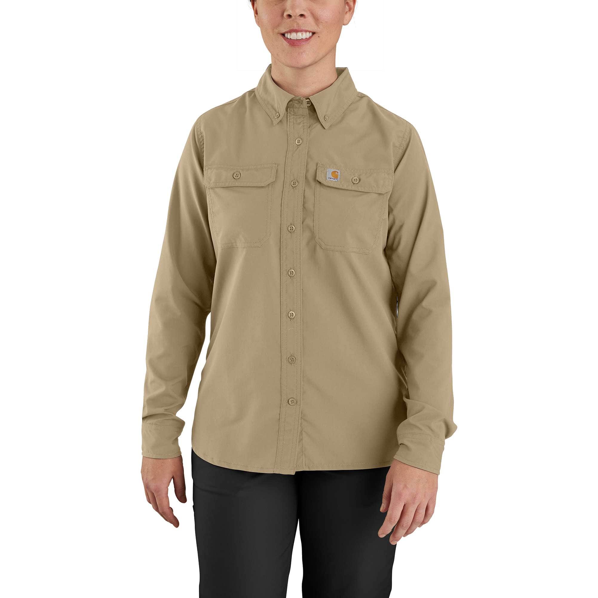 Force Relaxed Fit Lightweight Long-Sleeve Button Down Shirt