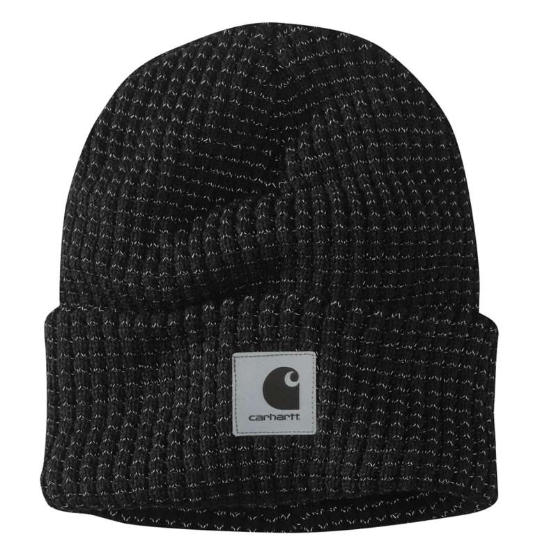 Carhartt  Black Knit Reflective Patch Beanie