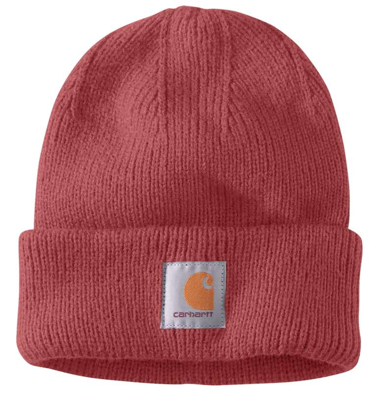 Carhartt  Deep Fire Coral Women's Cuffed Rib Knit Beanie