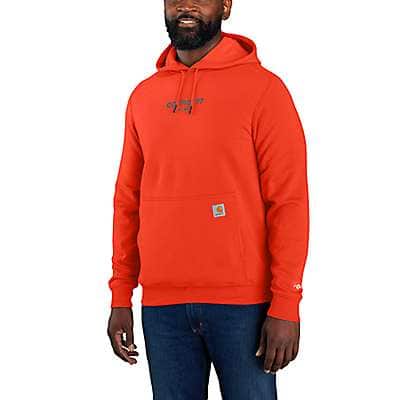 Carhartt Men's Cherry Tomato Carhartt Force® Relaxed Fit Lightweight Logo Graphic Hoodie