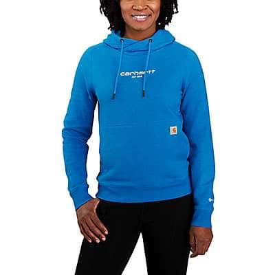Carhartt Women's Marine Blue Heather Women's Carhartt Force® Relaxed Fit Lightweight Graphic Hooded Sweatshirt