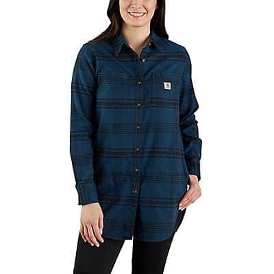 Carhartt Women's Chili Pepper Women's Rugged Flex® Relaxed Fit Midweight Flannel Long-Sleeve Plaid Tunic