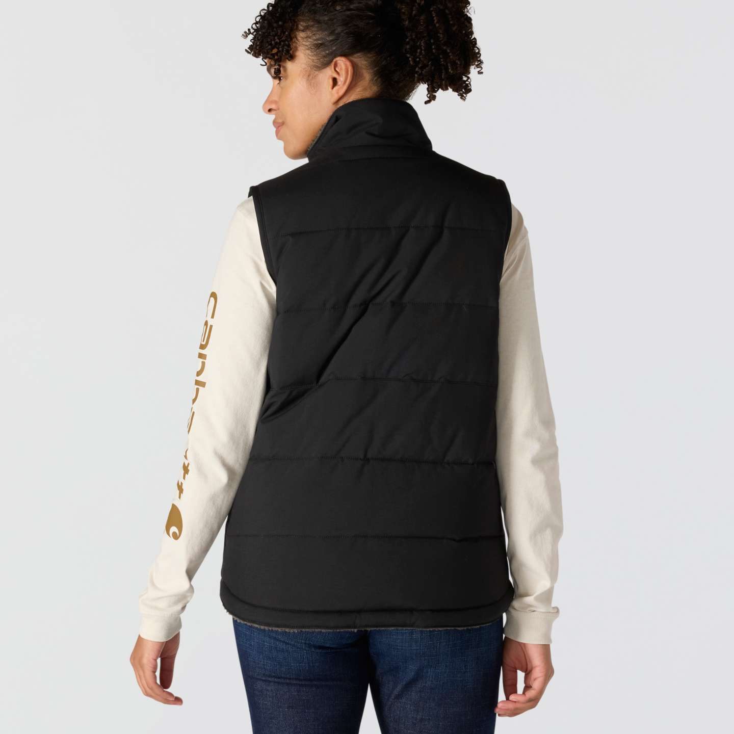 Женский жилет Carhartt Montana Puffer Vest - Insulated - Reversible, цвет: Чёрный — фото 2