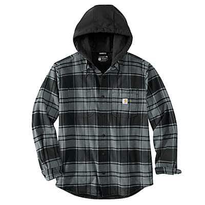 Carhartt Men's Elm Rugged Flex® Relaxed Fit Flannel Fleece Lined Hooded Shirt Jac