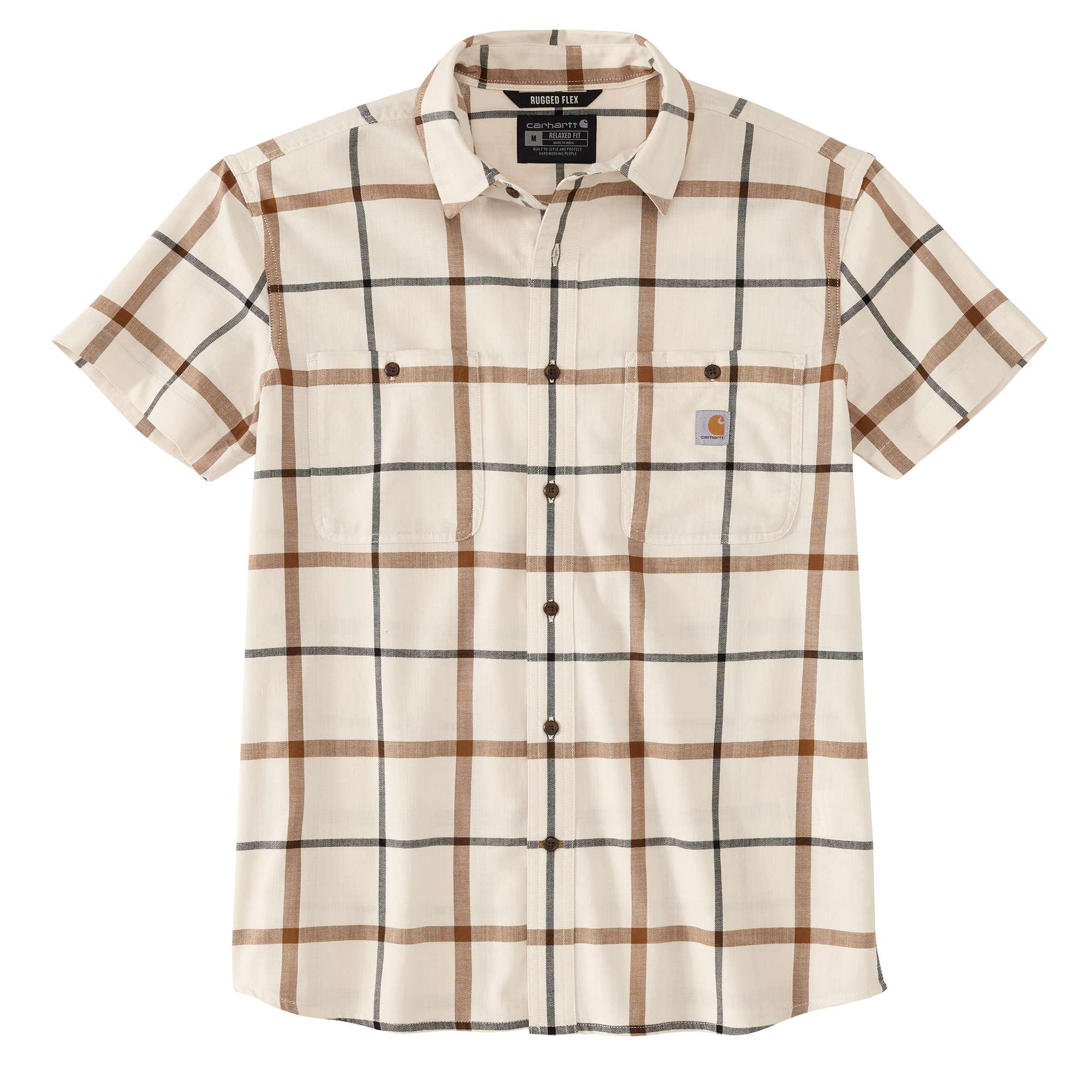 Carhartt Men's True Copper Rugged Flex® Relaxed Fit Lightweight Short-Sleeve Plaid Shirt