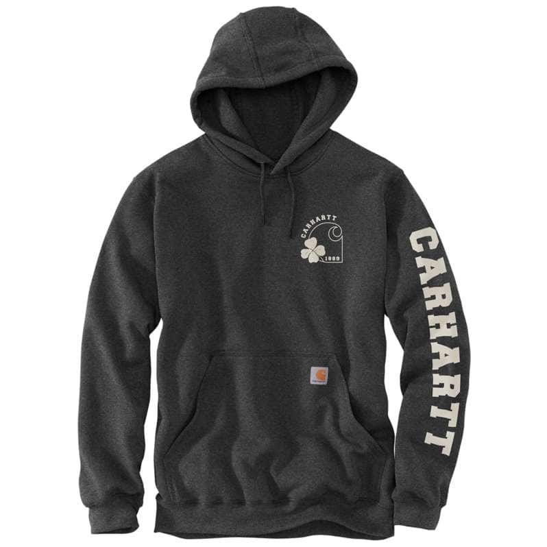 Carhartt  Carbon Heather Loose Fit Midweight Hooded Shamrock Graphic Hoodie