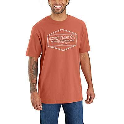Carhartt Men's Terracotta Loose Fit Heavyweight Short-Sleeve Quality Graphic T-Shirt