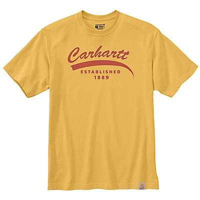 Carhartt Men's Black Relaxed Fit Heavyweight Short-Sleeve Script Graphic T-Shirt