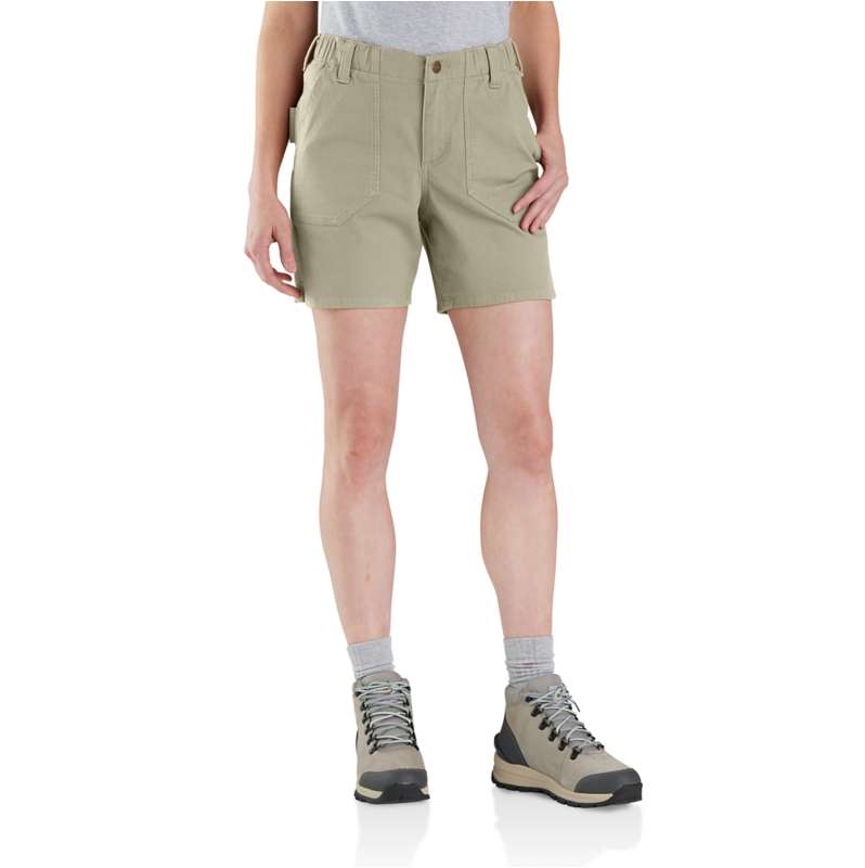 Carhartt  Greige Women's Rugged Flex® Relaxed Fit Canvas Work Short