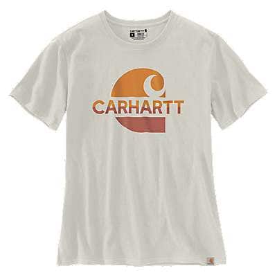 Carhartt Women's Malt Women's Loose Fit Heavyweight Short-Sleeve Faded Logo Graphic T-Shirt