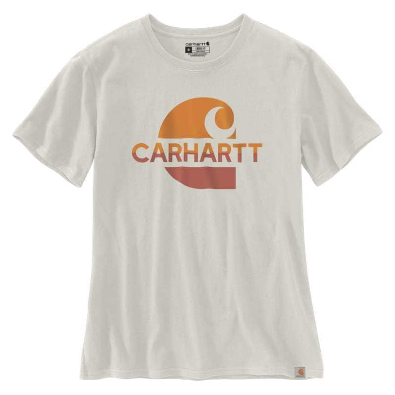 Carhartt  Malt Women's Loose Fit Heavyweight Short-Sleeve Faded Logo Graphic T-Shirt