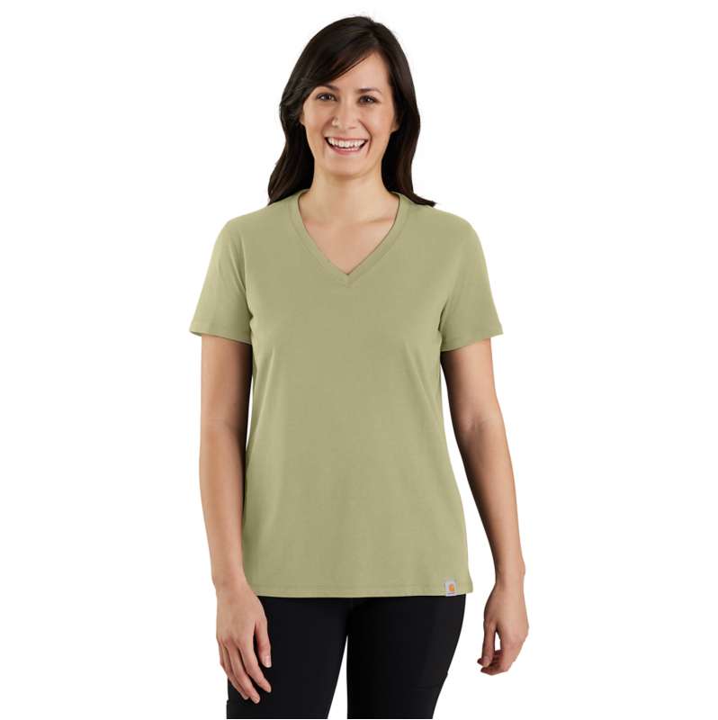 Carhartt  Dried Clay Women's TENCEL™ Fiber Series Relaxed Fit Short-Sleeve V-neck T-Shirt