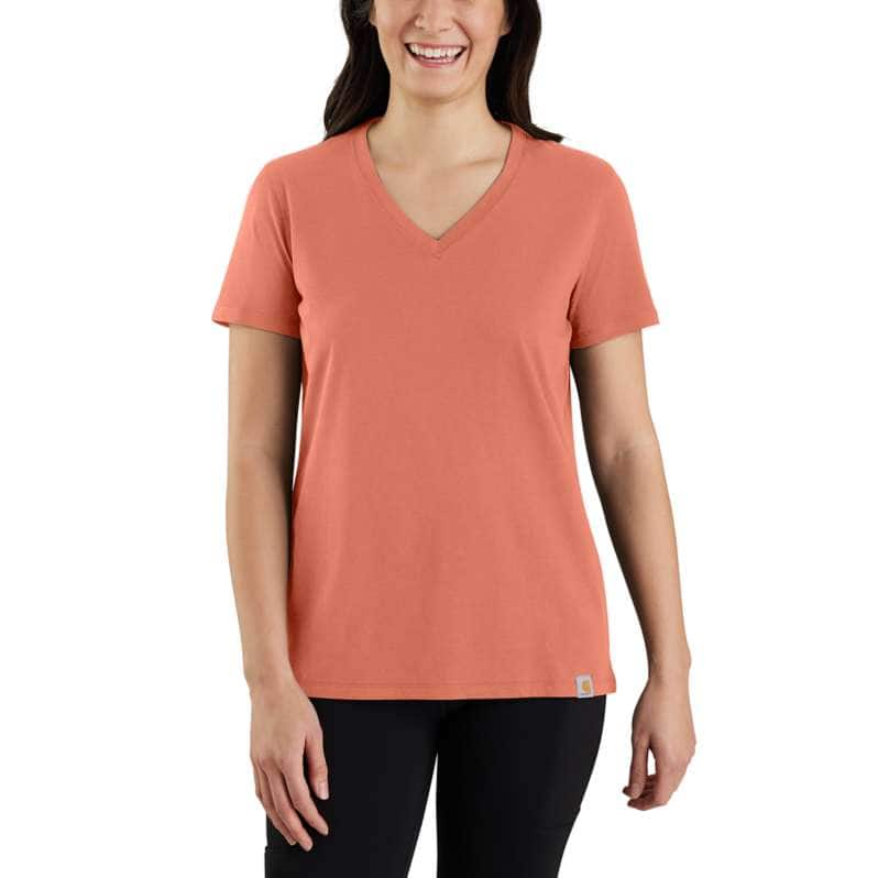 Carhartt  Terracotta Women's TENCEL™ Fiber Series Relaxed Fit Short-Sleeve V-neck T-Shirt