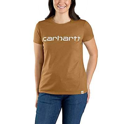 Carhartt Women's Black Women's TENCEL™ Fiber Series Relaxed Fit Short-Sleeve Logo T-Shirt