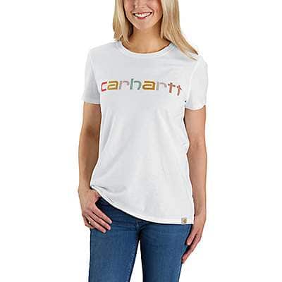 Carhartt Women's Black Women's Relaxed Fit Lightweight Short-Sleeve Logo Graphic T-Shirt