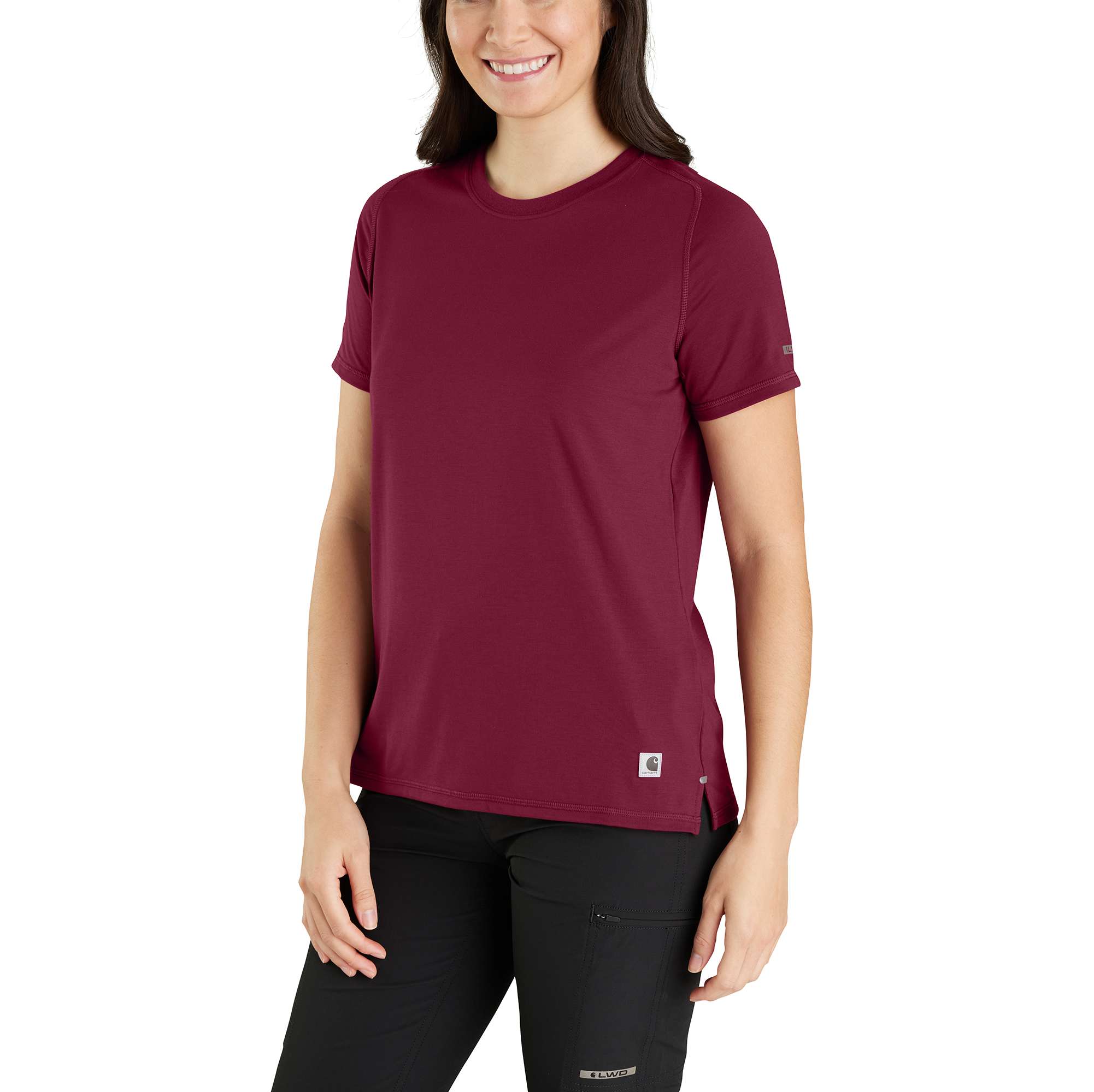 Carhartt Women's Black Women's Carhartt Force® Relaxed Fit Lightweight Short-Sleeve T-Shirt