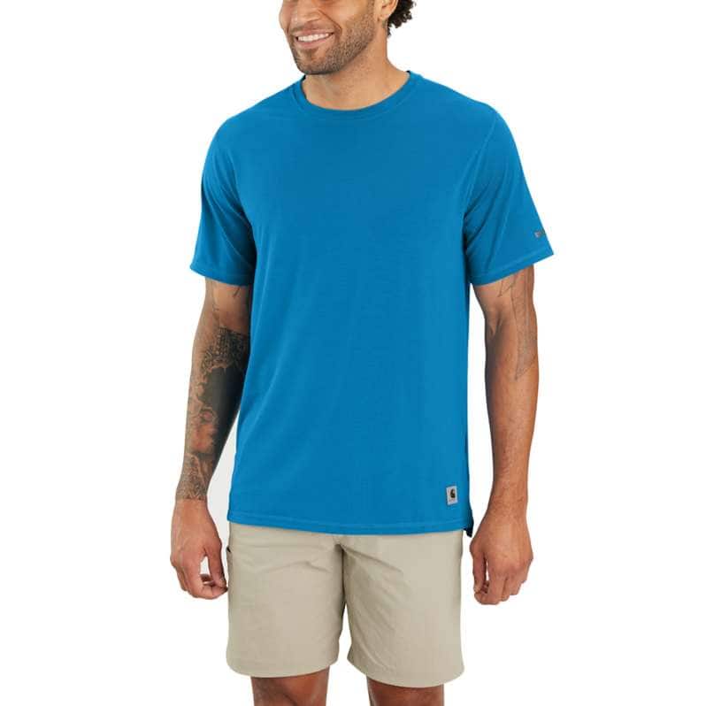 Carhartt  Marine Blue Carhartt Force® Relaxed Fit Short-Sleeve Lightweight T-Shirt