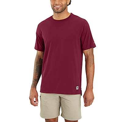 Carhartt Men's Bordeaux Carhartt Force® Relaxed Fit Short-Sleeve Midweight T-Shirt