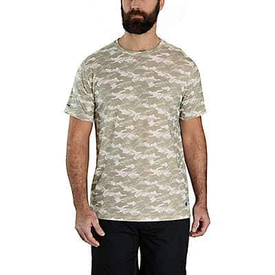Carhartt Men's Greige Abstract Camo Carhartt Force® Relaxed Fit Short-Sleeve Lightweight Camo Print T-Shirt