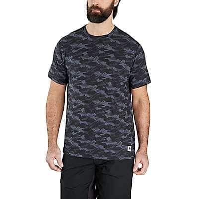 Carhartt Men's Black Abstract Camo Carhartt LWD™ Relaxed Fit Short-Sleeve Camo Print T-Shirt