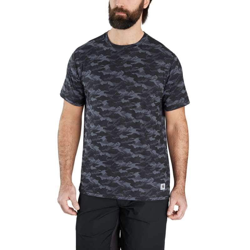 Carhartt  Black Abstract Camo Carhartt Force® Relaxed Fit Short-Sleeve Lightweight Camo Print T-Shirt