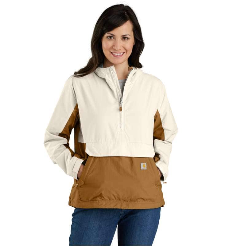 Carhartt  Malt/Carhartt Brown Women's Rain Defender® Loose Fit Lightweight Packable Anorak - 1 Warm Rating