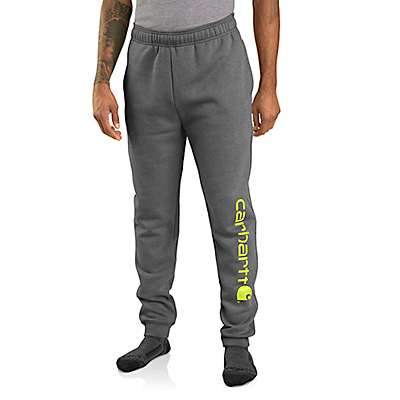 Carhartt Men's Carbon Heather Relaxed Fit Midweight Tapered Logo Sweatpant