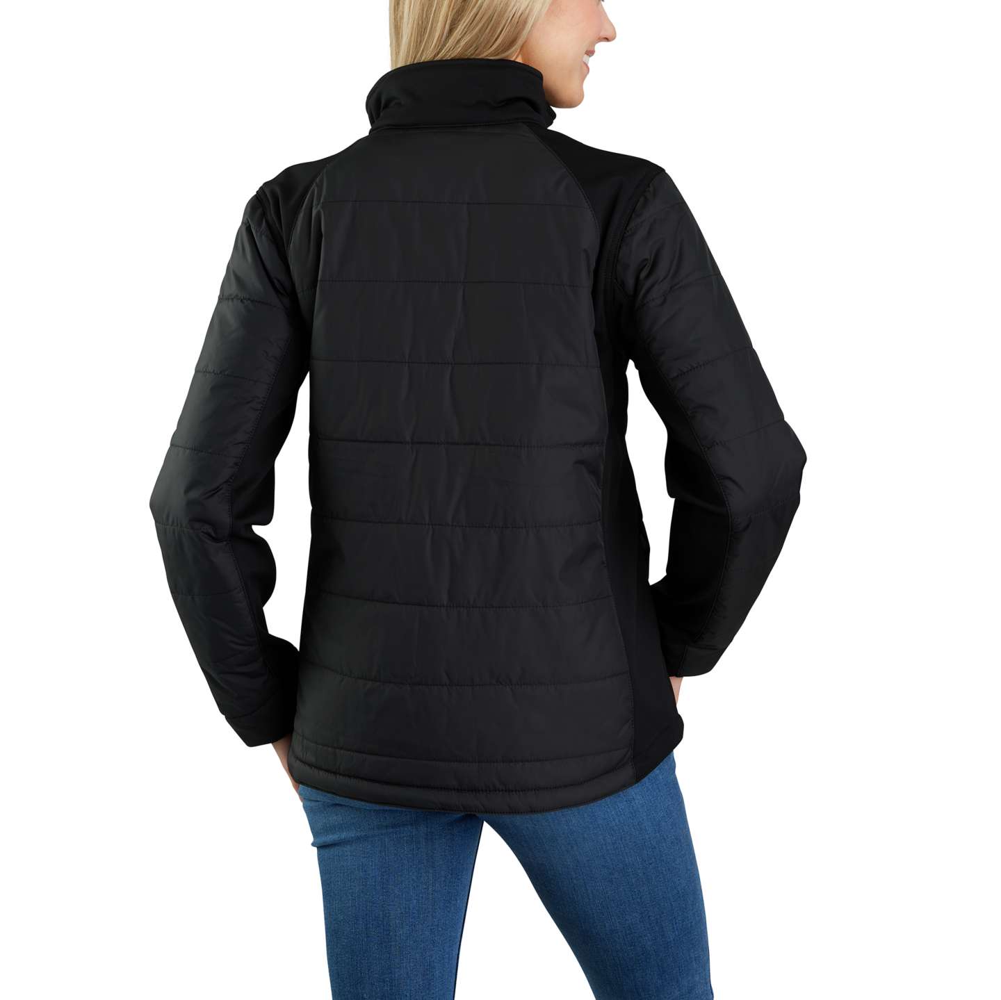Женская куртка Carhartt Lightweight Puffer Jacket - Relaxed Fit - Insulated - 2 Warmer Rating, цвет: Чёрный — фото 2