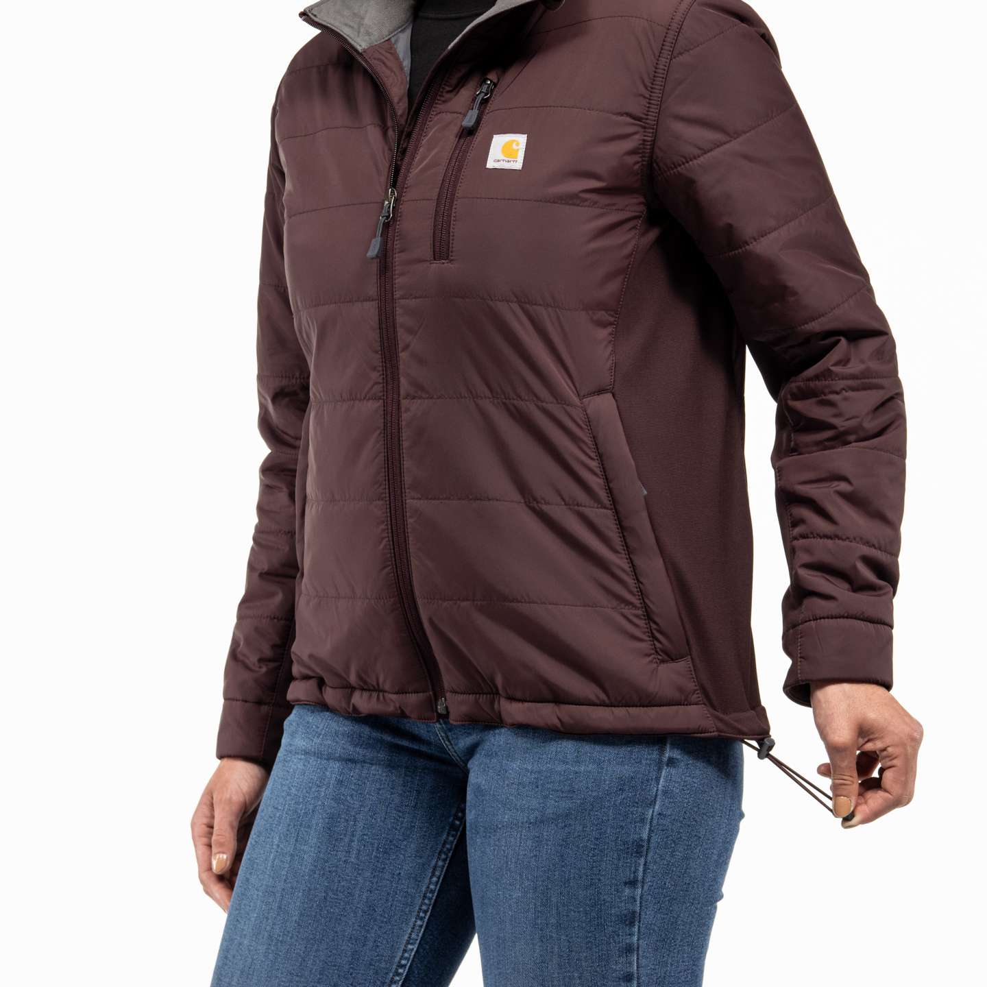 Женская куртка Carhartt Lightweight Puffer Jacket - Relaxed Fit - Insulated - 2 Warmer Rating, цвет: Чёрный — фото 6