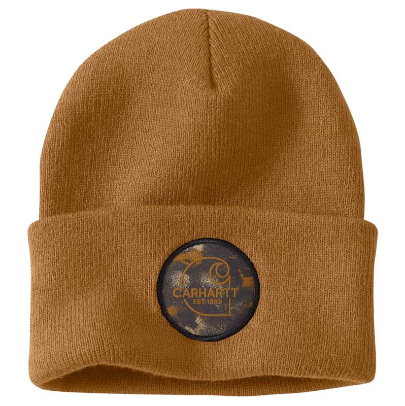 Knit Watercolor Camo Patch Beanie Men's Daily Deals Carhartt