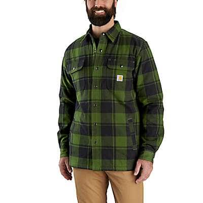 Carhartt Men's Navy Relaxed Fit Flannel Sherpa-Lined Shirt Jac