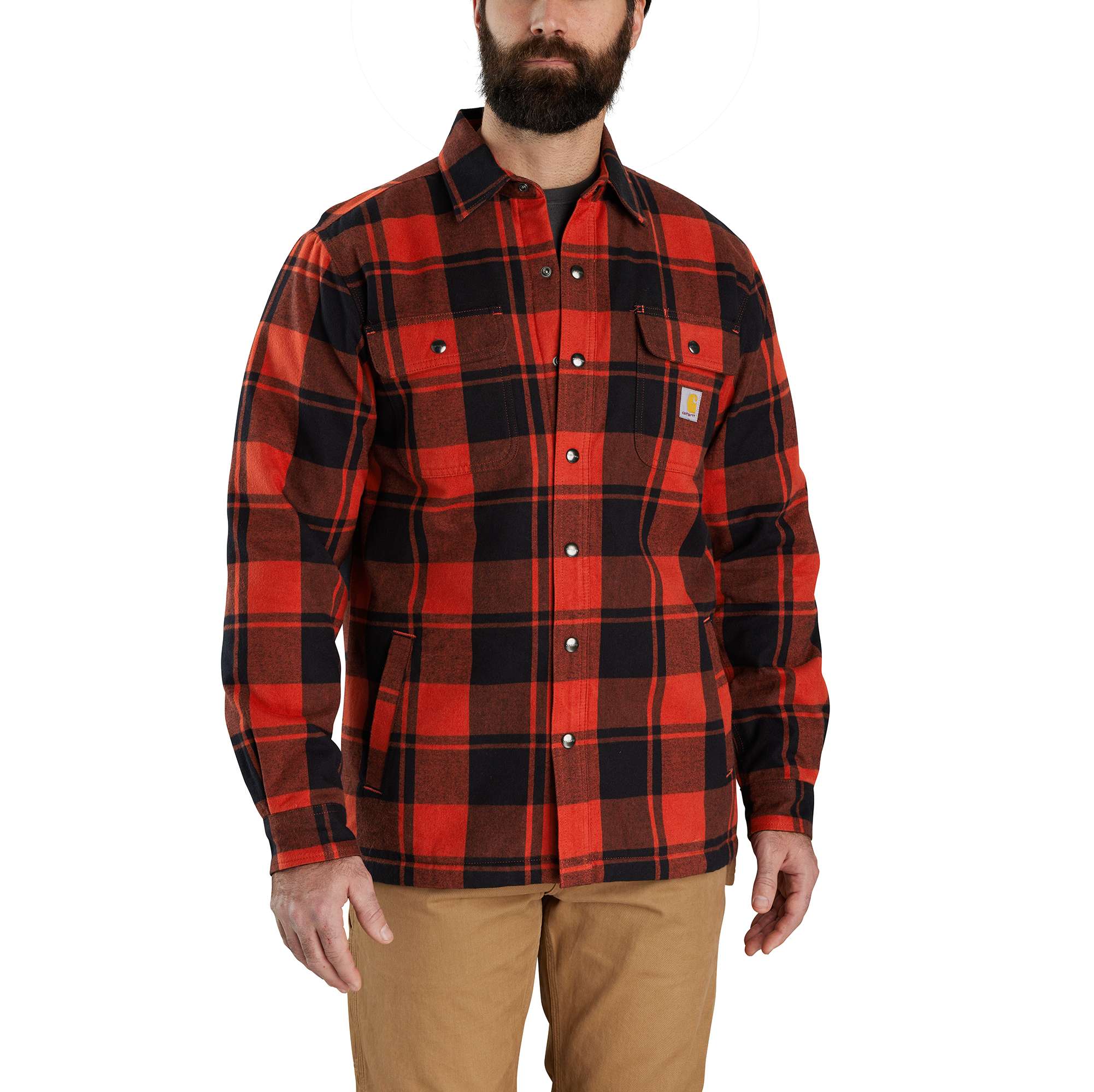 Carhartt Mit Sherpafleece gefütterte Hemdjacke aus schwerem Flannel mit lockerer Passform