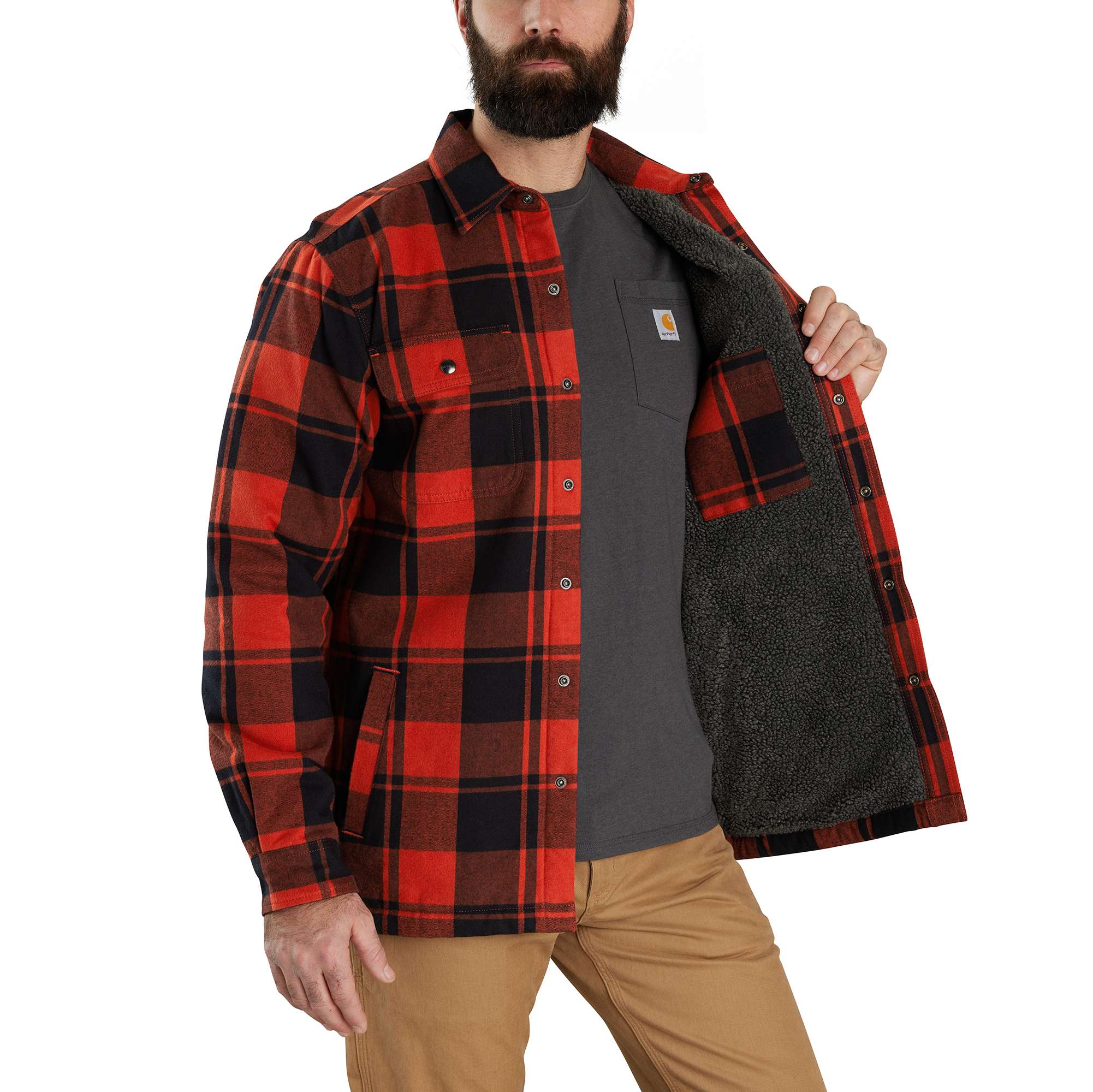 Additional thumbnail 2 of Relaxed Fit Heavyweight Flannel Sherpa-Lined Shirt Jac