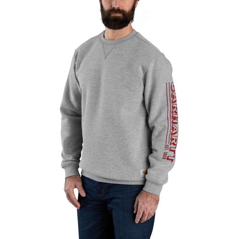 Loose Fit Midweight Crewneck Logo Sleeve Graphic Sweatshirt | Sweats ...
