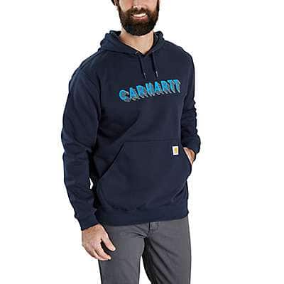 Carhartt Men's Chive Heather Rain Defender® Loose Fit Midweight Logo Graphic Hoodie