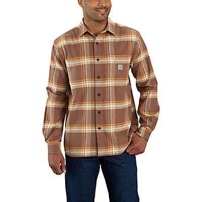 Carhartt Men's Navy Rugged Flex® Relaxed Fit Midweight Flannel Long-Sleeve Plaid Shirt