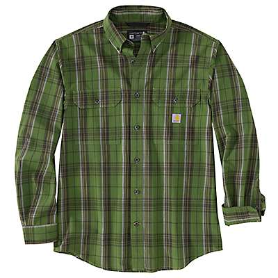Carhartt Men's Chive Loose Fit Midweight Chambray Long-Sleeve Plaid Shirt