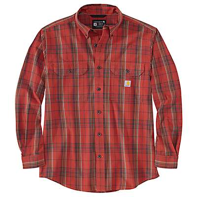 Carhartt Men's Chili Pepper Loose Fit Midweight Chambray Long-Sleeve Plaid Shirt