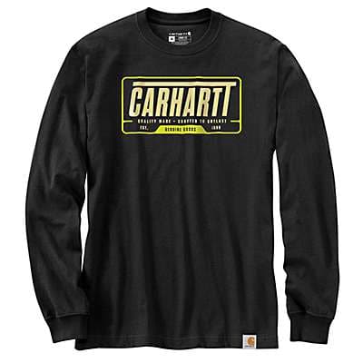 Carhartt Men's Black Loose Fit Heavyweight Long-Sleeve Outlast Graphic T-Shirt