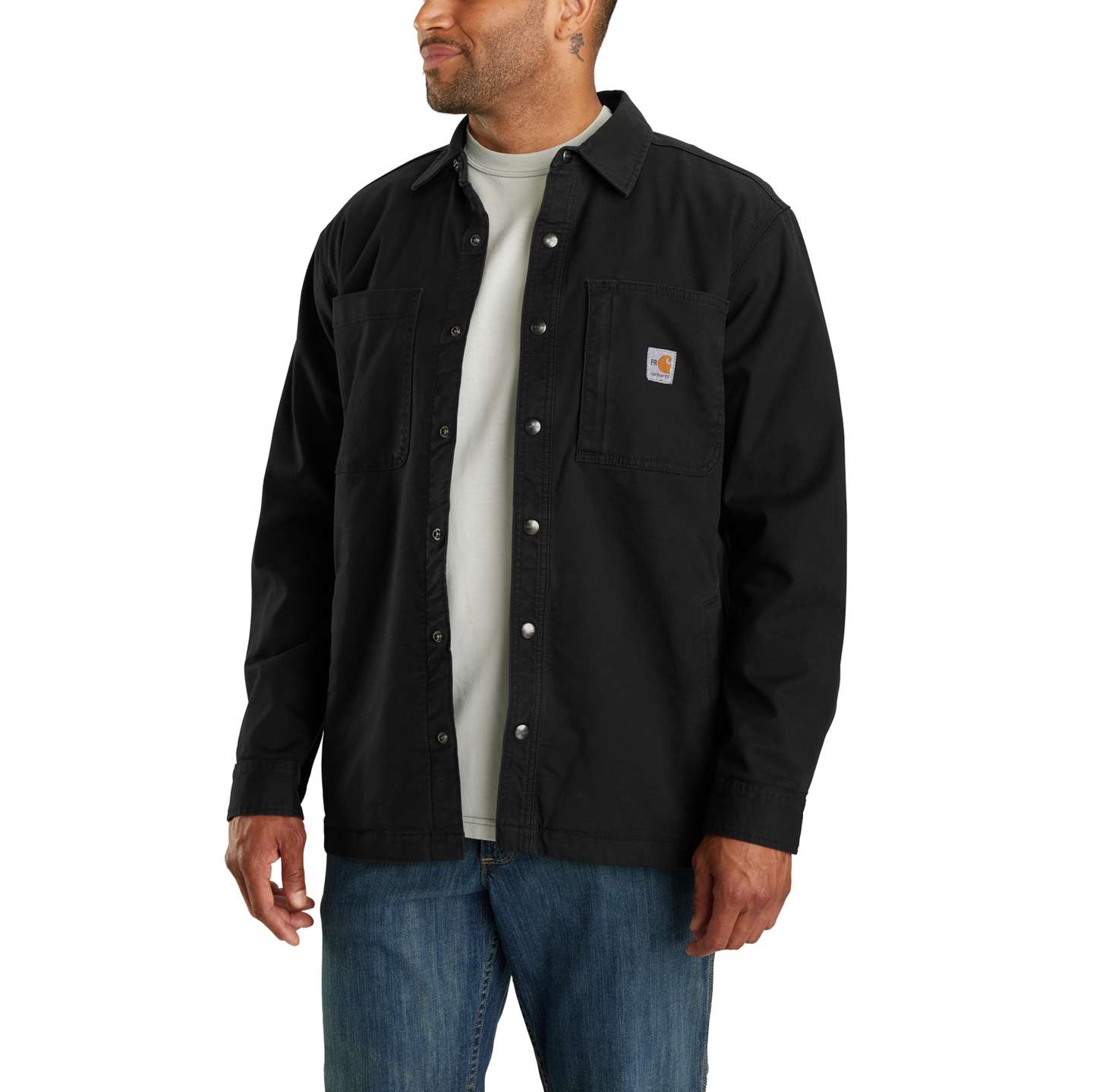 Мужская рубашка Carhartt FR Rigby Shirt Jac, цвет: Чёрный — фото 1