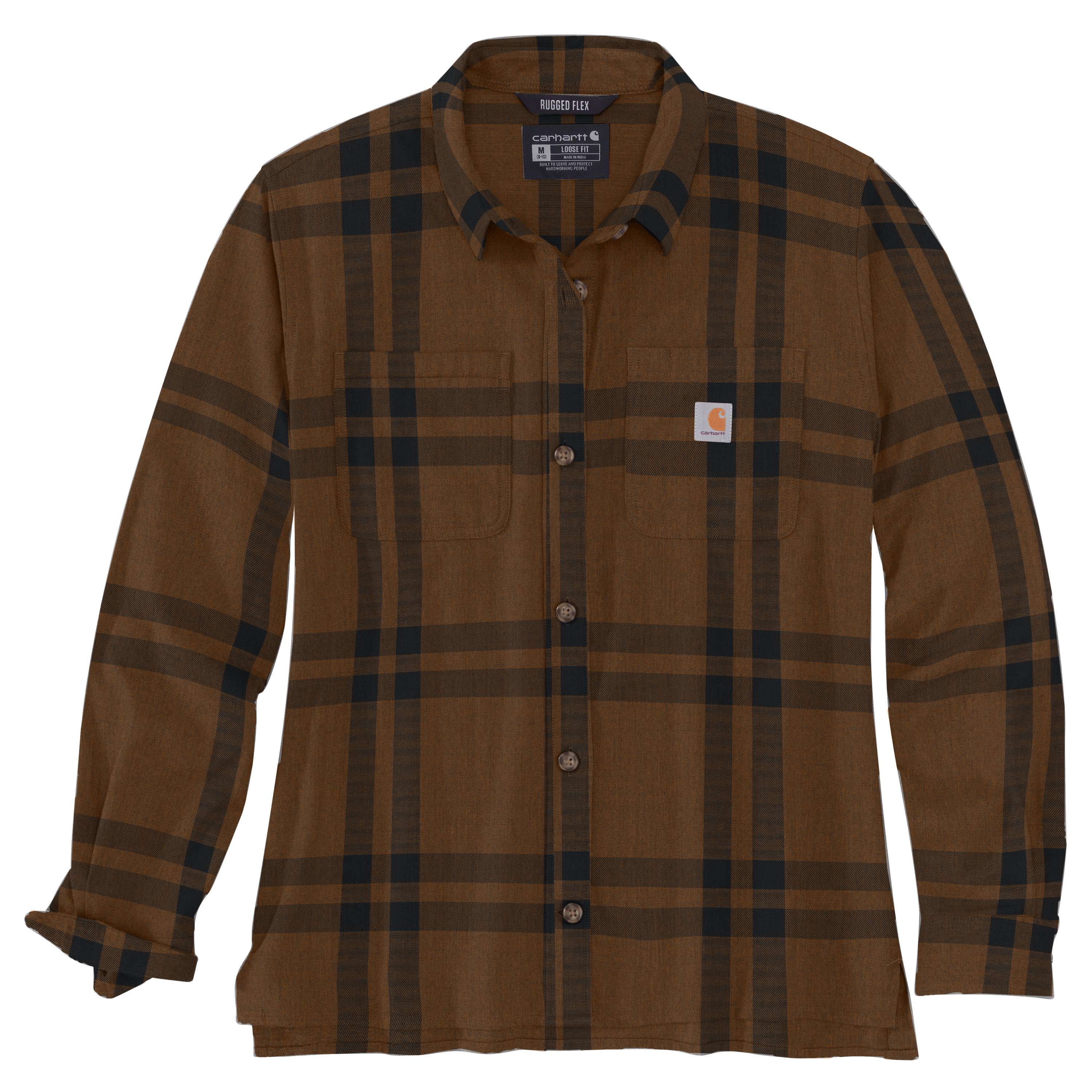 Women s Rugged Flex Loose Fit Midweight Flannel Long Sleeve Plaid Shirt Gear Carhartt