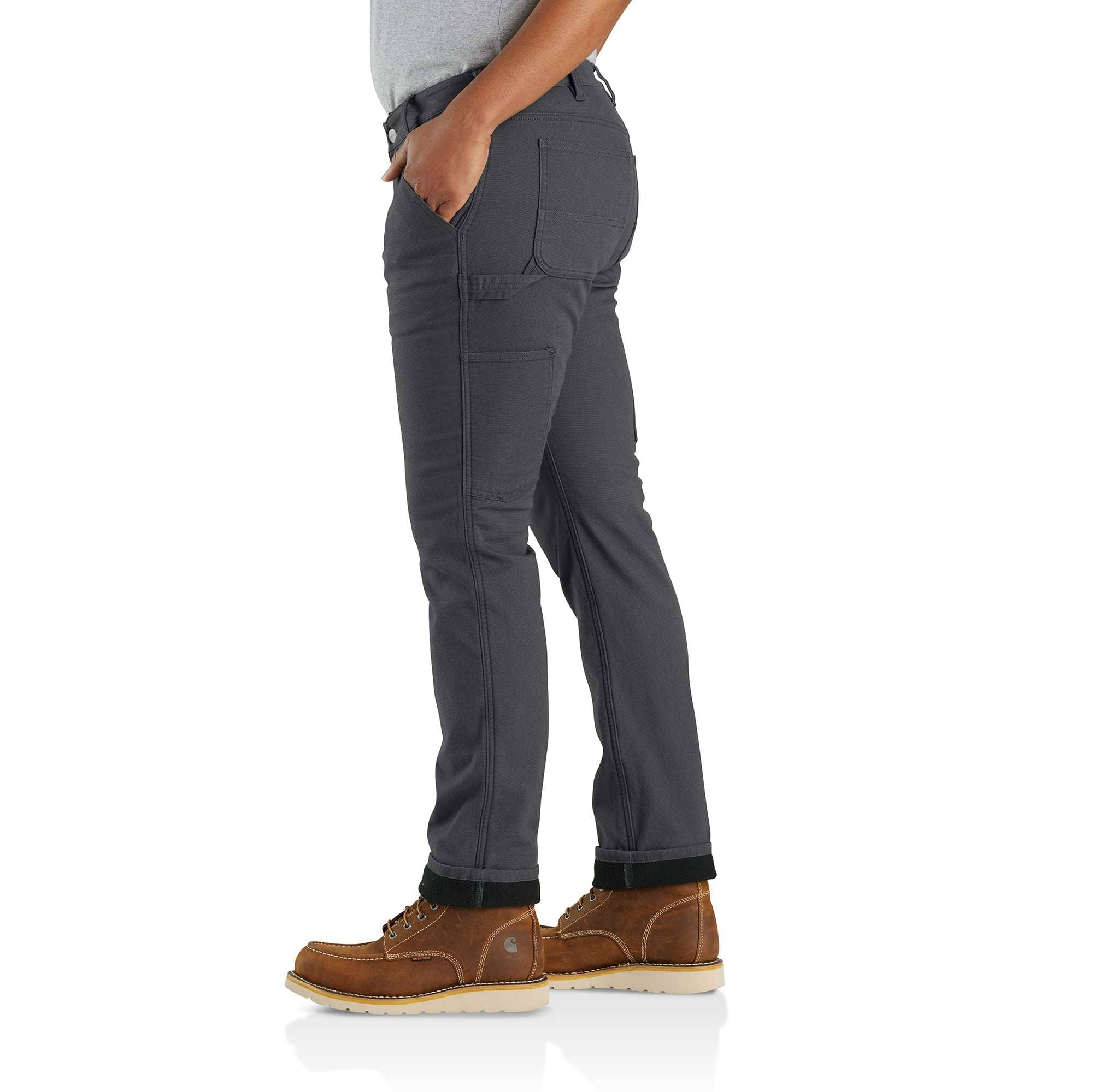 Women's Fleece Lined Work Pant - Relaxed Fit Rugged Flex® Canvas