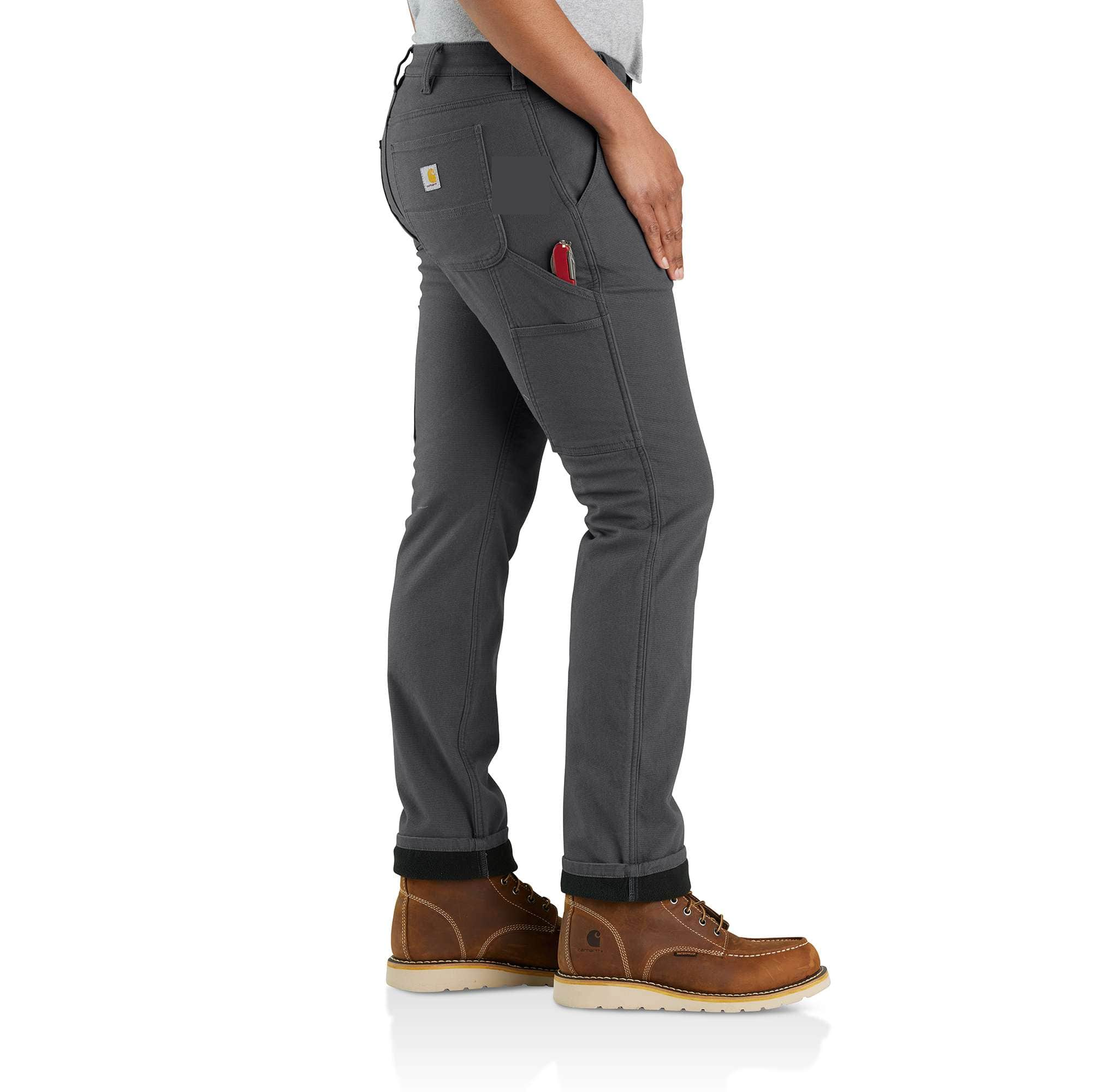 Women's Fleece Lined Work Pant - Relaxed Fit Rugged Flex® Canvas