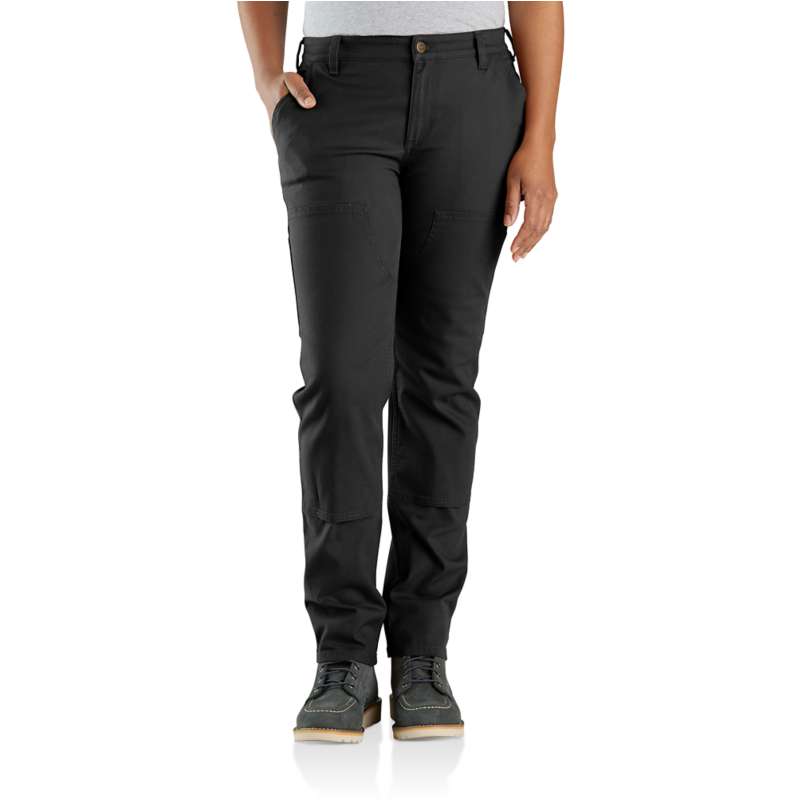 Carhartt  Black Women's Double-Knee Pant - Relaxed Fit - Rugged Flex® - Canvas