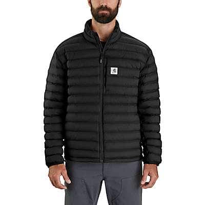 Carhartt Men's Black Lightweight Durable Relaxed Fit Stretch Insulated Jacket - 2 Warmer Rating