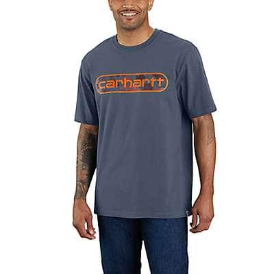 Carhartt Men's Bluestone Loose Fit Heavyweight Short-Sleeve Camo Logo Graphic T-Shirt