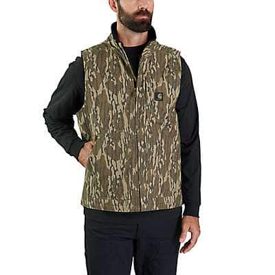 Carhartt Men's Mossy Oak Bottomland Camo Rugged Flex® Duck Loose Fit Sherpa-Lined Camo Mock-Neck Vest