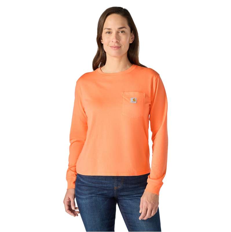 Carhartt  Power Orange Women's TENCEL™ Fiber Series Loose LS T-Shirt
