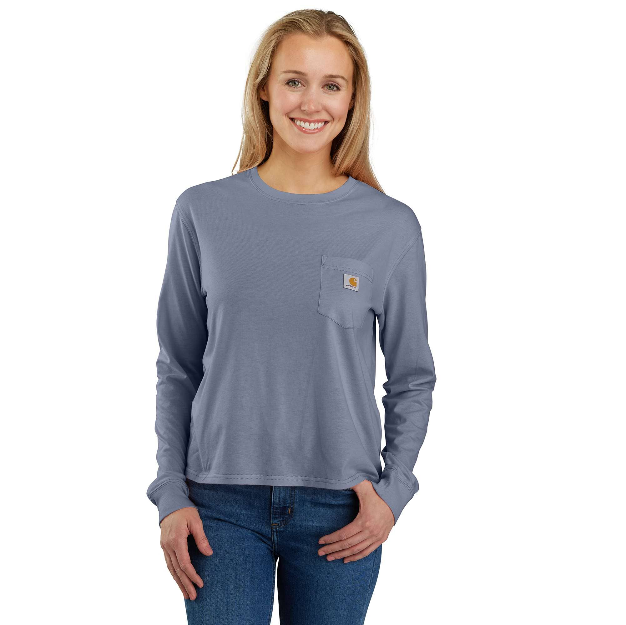 Additional thumbnail 1 of Women's TENCEL™ Fiber Series Loose Fit Long-Sleeve Crewneck Pocket T-Shirt