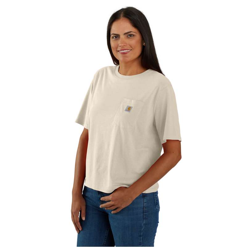 Carhartt  Oat Milk Heather Women's TENCEL™ Fiber Series Loose Fit Short-Sleeve Crewneck T-Shirt